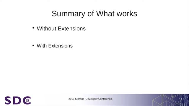 SDC 2018 - SMB3 POSIX Protocol Extensions: Summary and Current Implementation Status смотреть онлайн