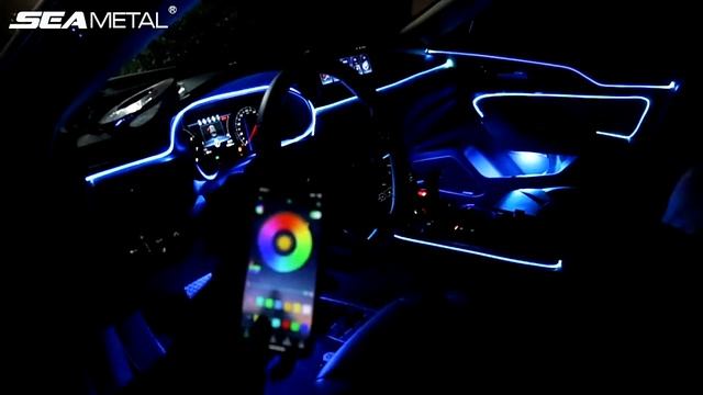 Полный комплект для подсветки салона авто, с управлением со смартфона смотреть онлайн