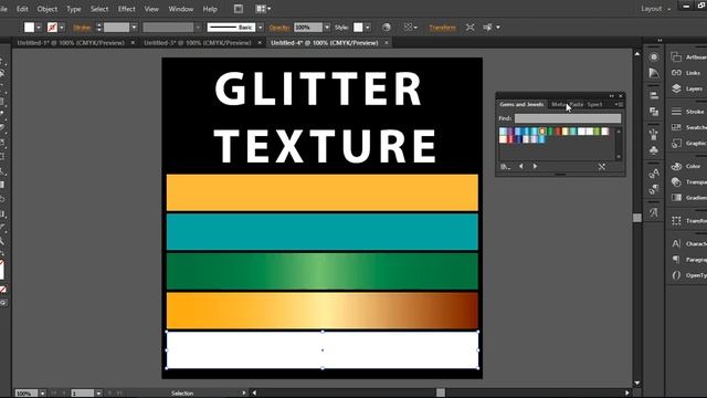Glitter Effect Illustrator - Glitter Texture - Glitter Text - Illustrator Tutorial