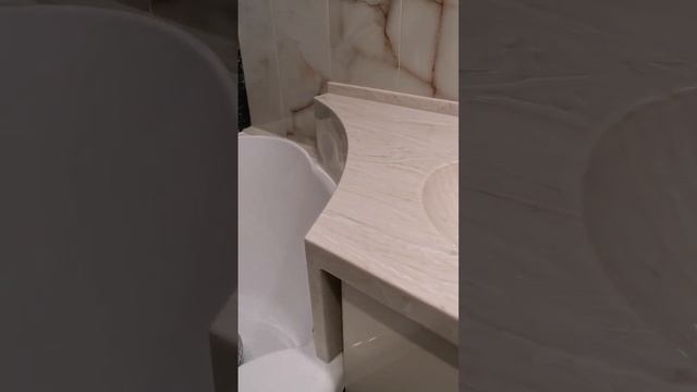 Столешница для ванной комнаты с интегрированной раковиной.. Акриловый камень камень Grandex M-717A смотреть онлайн