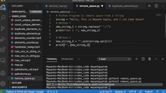 Code 10: 3 Ways to remove space from a string in Python | 365 Days of Code смотреть онлайн