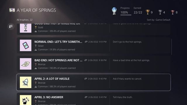 Road To The A Year Of Springs (NA PS4/PS5) Platinum Trophy (plats #596-597) смотреть онлайн