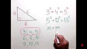 Пифагоровы тройки 1. Египетский треугольник