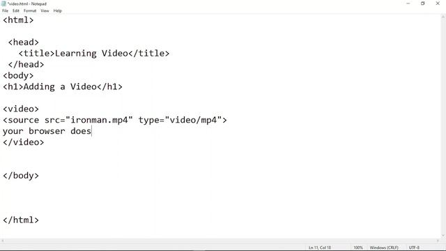 21. Adding Videos In HTML | HTML Tutorial for Beginners смотреть онлайн