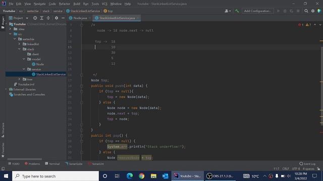 #6 Implement Stack Using Linked List | Java | WeTechie смотреть онлайн
