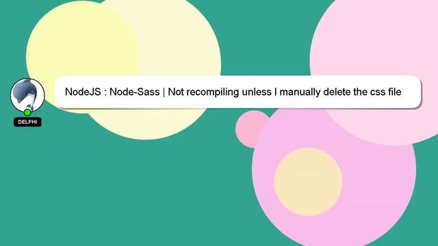NodeJS : Node-Sass | Not recompiling unless I manually delete the css file смотреть онлайн