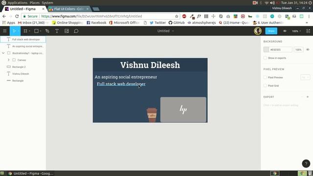 Visiting card design : figma design tool : design screencast :vishnudileesh смотреть онлайн