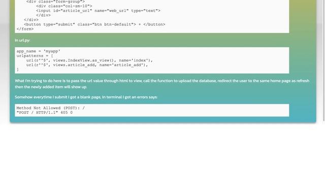 Django Method Not Allowed (POST) смотреть онлайн