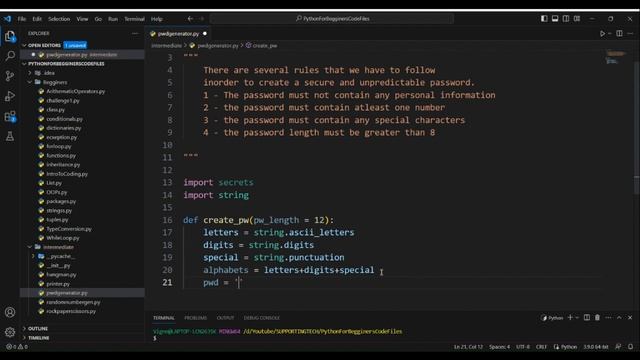 Password Generator || English || Python For Beginners смотреть онлайн