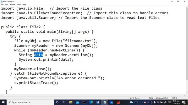 JAVA: Read a file смотреть онлайн