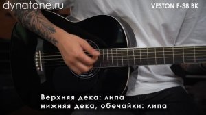 Обзор акустической гитары VESTON F-38 BK