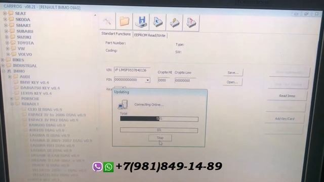 Carprog (карпрог) китайский доработанный. Тест карпрога на автомобиле Рено.