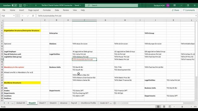 Establish Enterprise Structures in Oracle Fusion Applications | ESC | TrioTech Software trainings смотреть онлайн