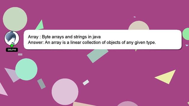 Array : Byte arrays and strings in java смотреть онлайн