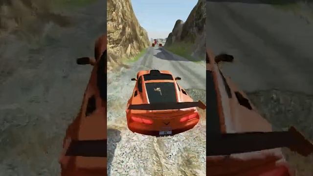 EATER TRAINS crash cars on the obstacle course! Beamng drive. Carantine. #shorts смотреть онлайн