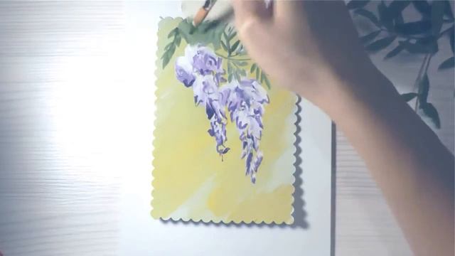 Рисуем глицинию с колибри акрилом или гуашью смотреть онлайн