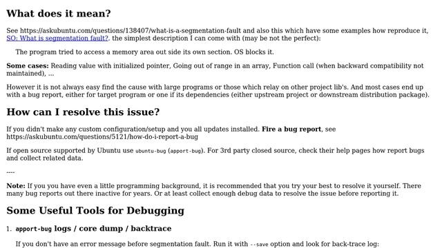 Ubuntu: How to resolve "Segmentation fault (core dumped)"? смотреть онлайн