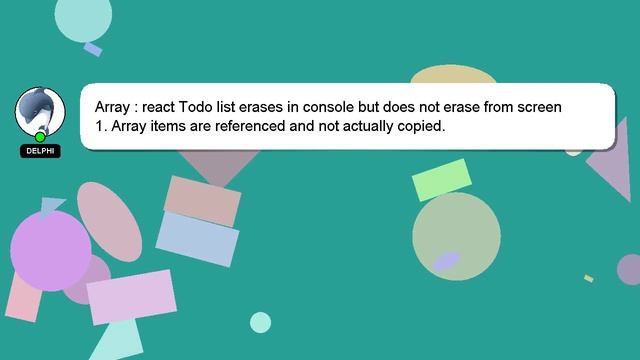 Array : react Todo list erases in console but does not erase from screen смотреть онлайн