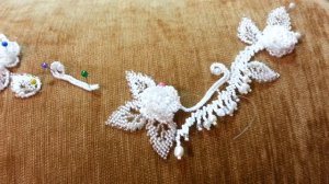 Свадебное колье из бисера "ВАЛЕНТИНА"