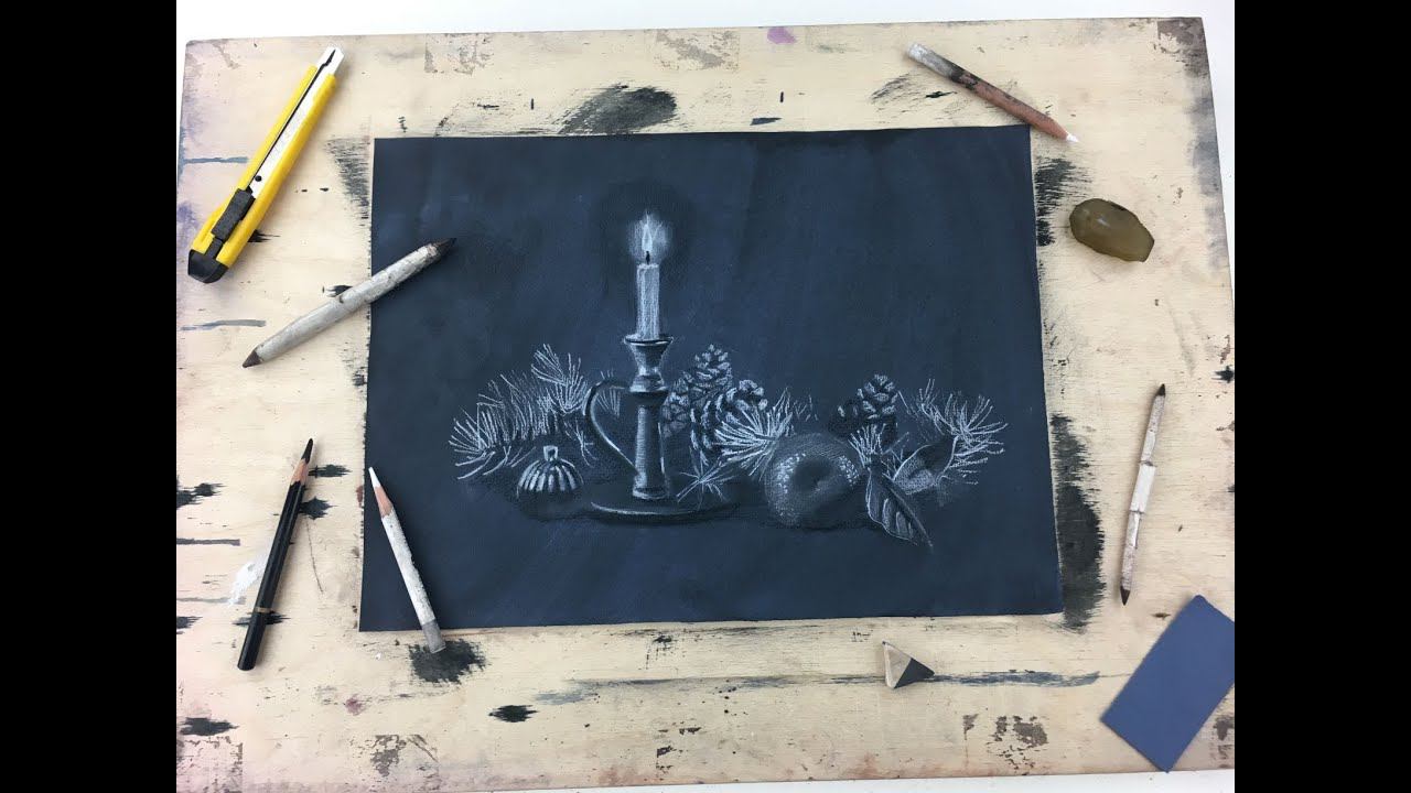 Мастер-класс по графике «Свеча горела» | Как нарисовать свечку поэтапно смотреть онлайн