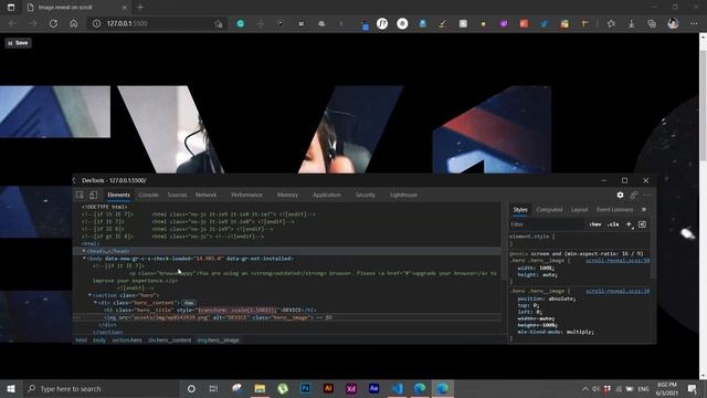 Image reveal from text on scroll (without SVG) | HTML, CSS and vanilla JavaScript смотреть онлайн