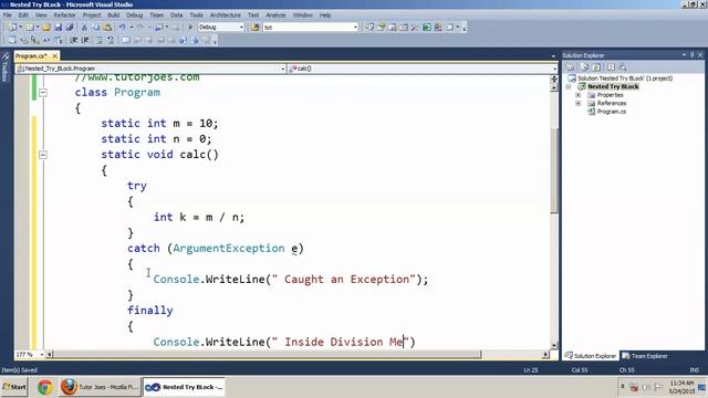 Nested Try Block Statement In C#.Net Tamil смотреть онлайн