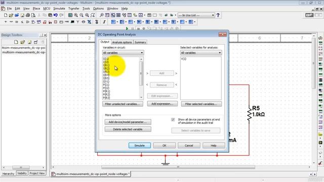 NI Multisim: Find node voltages with DC Operating Point analysis смотреть онлайн