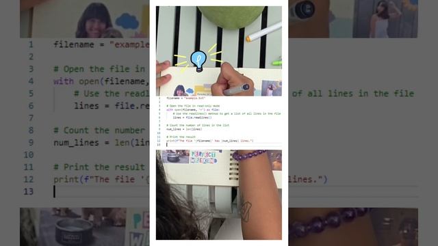 Python program to get line count of a file#shortsvideo смотреть онлайн