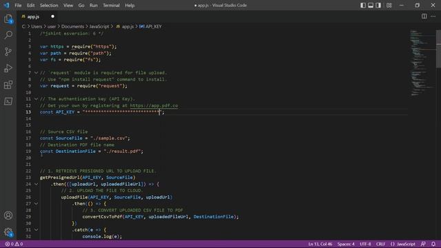 How to Convert CSV to PDF from Uploaded File using PDF.co Web API in JavaScript смотреть онлайн