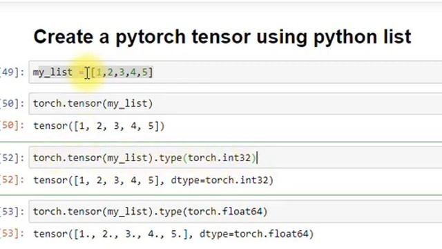 Convert a Python List into a pytorch tesnor смотреть онлайн