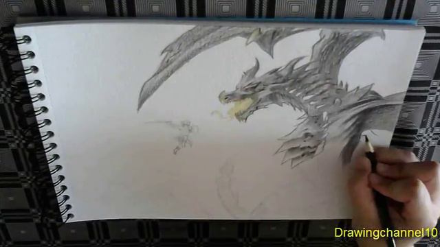 How To Draw Skyrim Alduin Timelapse Como Dibujar Alduin смотреть онлайн
