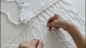 Красивая Бахрома на Топ, Кардиган, Свитер, Палантин #_pautinka_knit