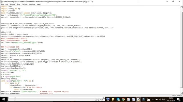 How to do Text to speech -using python and opencv of webcam image смотреть онлайн