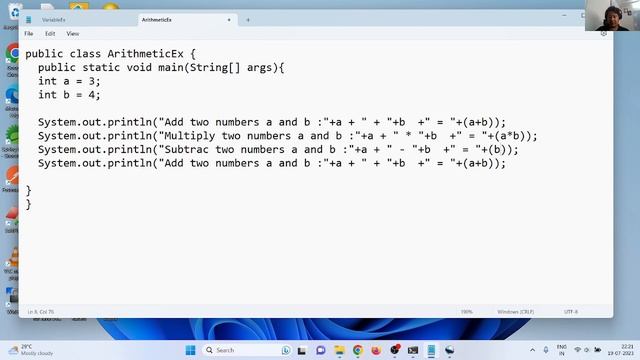Java SE: Arithmetic operations example смотреть онлайн