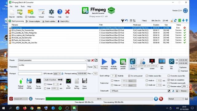 FFmpeg Batch AV Converter - Main tab and settings смотреть онлайн