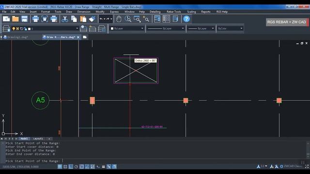 RGS Rebar - ZW CAD Multi Range- Single bar- Single Spacing смотреть онлайн