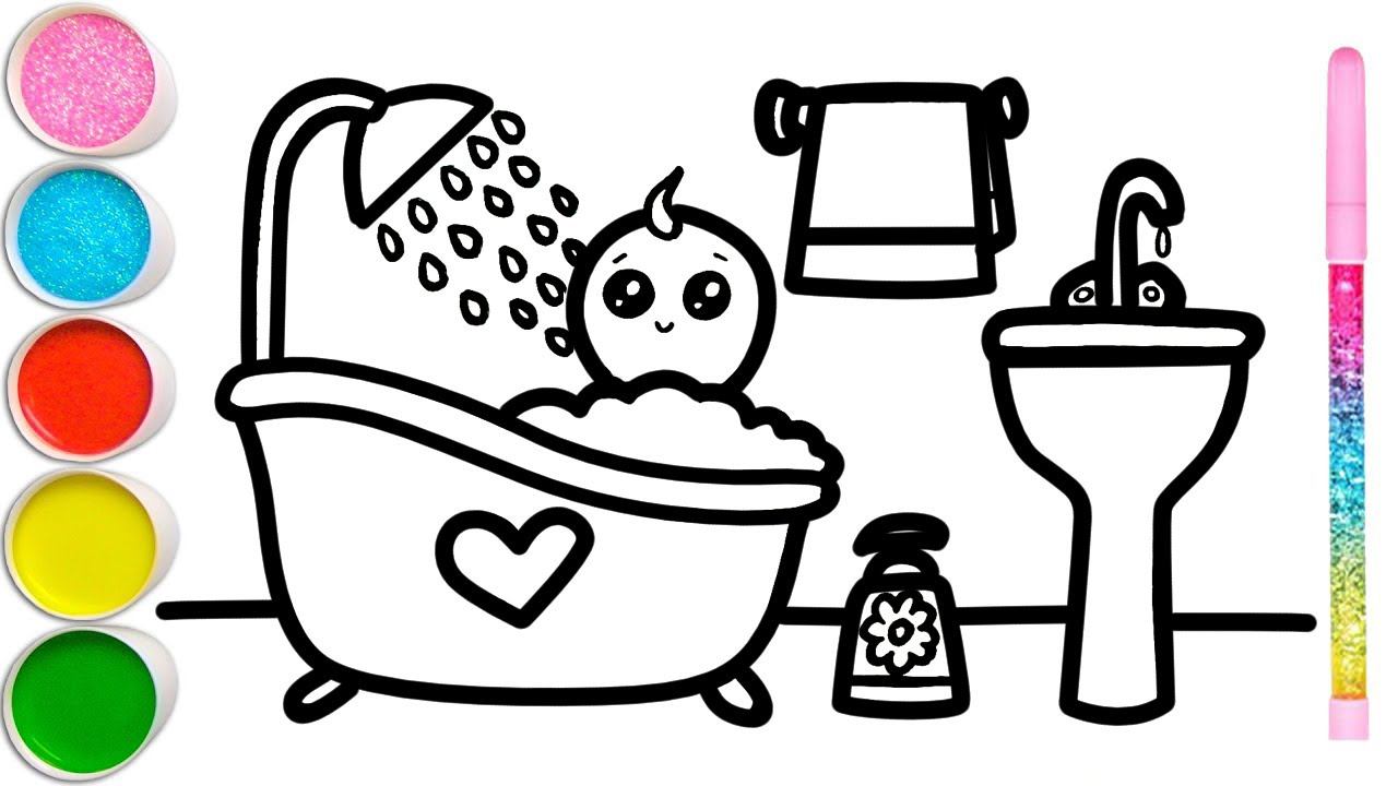 How To Draw A Bathroom, A Makeup Kit, A Hand, A Girl, Clothes For Children