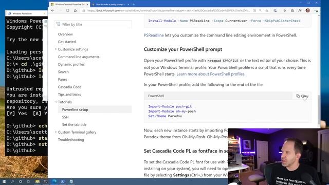 How to set up an awesome prompt with your Git Branch, Windows Terminal, PowerShell, + Cascadia Code смотреть онлайн