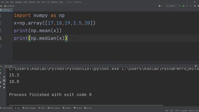 Mean and Median in NumPy Python | Module NumPy Tutorial - Part 19 смотреть онлайн