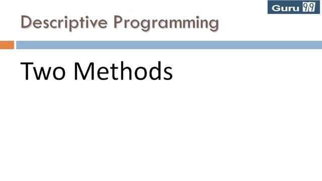 Descriptive Programming -HP UFT/QTP TutoriaL #31 смотреть онлайн