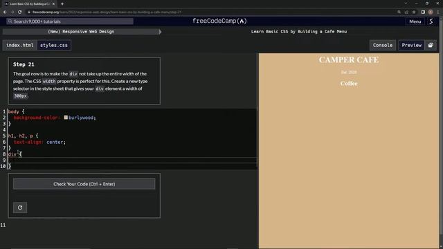 learn2code | freeCodeCamp (New) Responsive Web Design - Cafe Menu: Step 21 смотреть онлайн