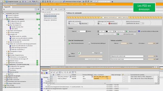G120 Profinet S7-1200, Télégrammes, PZD, Paramétrer CU230P TIA Portal Sinamics Startdrive Siemens