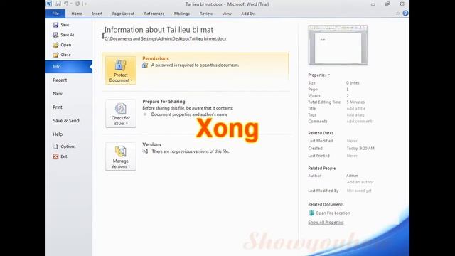 Cách đặt mật khẩu cho tài liệu word/excel (Ms office 2010) смотреть онлайн