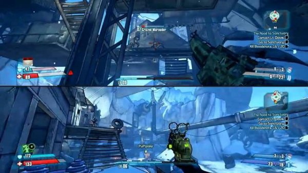 Borderlands 2 Split Screen PS4 PRO Game Play