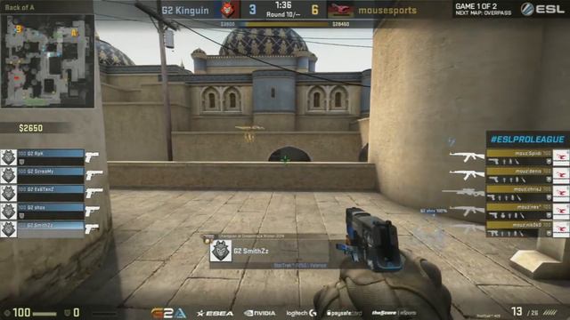 ESL Pro League S3 (Europe) - G2 vs Mousesports [Dust 2] Week 3 смотреть онлайн