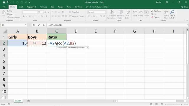 Calculate the Ratio of Two Numbers in Excel смотреть онлайн