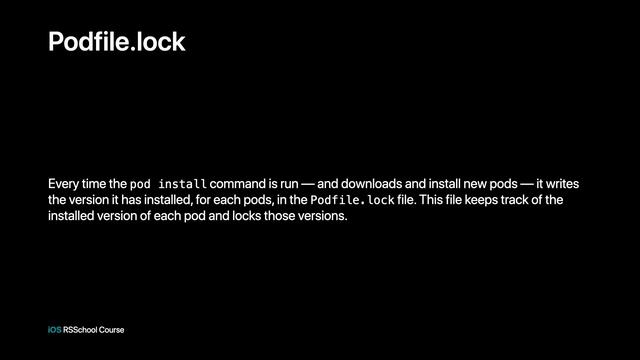 iOS RSSchool 2021. CocoaPods смотреть онлайн