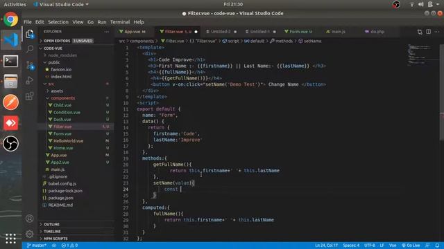 Computed Property | get set in Computed | #12 | Vue Js 3 Tutorial in Hindi смотреть онлайн
