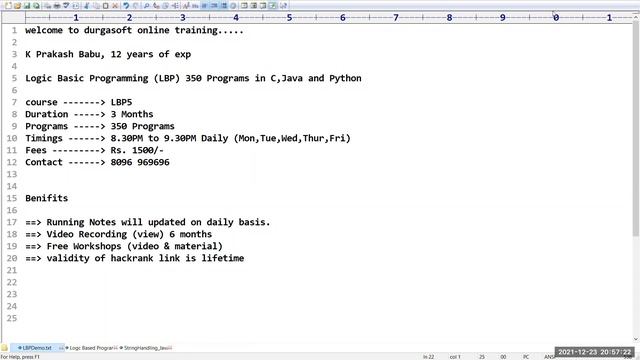 Logic Based Programming Videos and Materials | Session - 1 | Prakash Sir смотреть онлайн