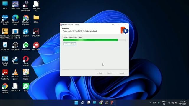 FreeCAD installation on Windows 11 смотреть онлайн